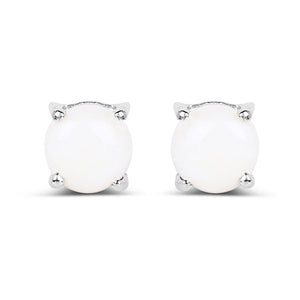 1.18 Carat Genuine Opal .925 Sterling Silver Earrings
