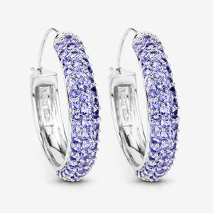 3.06 Carat Genuine Tanzanite .925 Sterling Silver Earrings