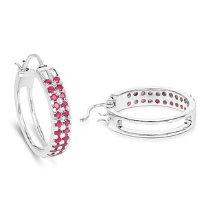 2.20 Carat Genuine Ruby .925 Sterling Silver Earrings