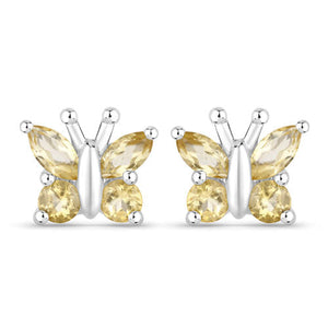 0.88 Carat Genuine Citrine .925 Sterling Silver Earrings