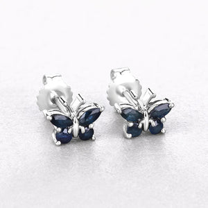 0.61 Carat Genuine Blue Sapphire .925 Sterling Silver Earrings