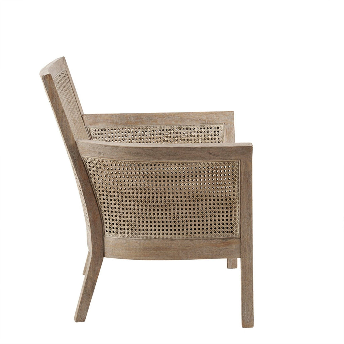 Cane Armchair With High Density Foam - Cream / Reclaimed Natural
