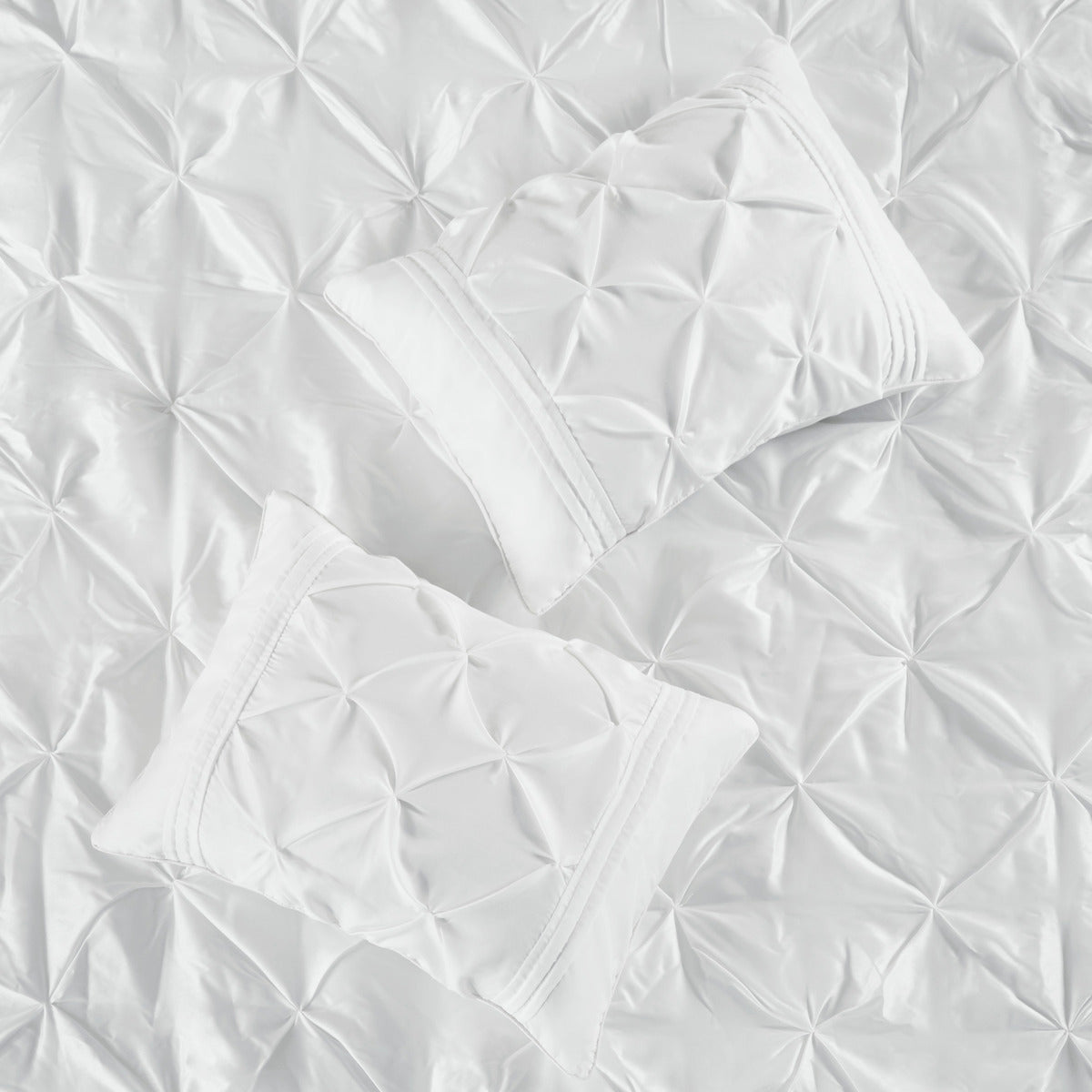 7 Piece Tufted Comforter Set White