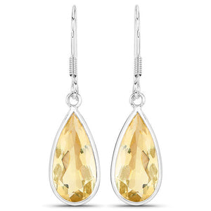 10.04 Carat Genuine Citrine .925 Sterling Silver Earrings