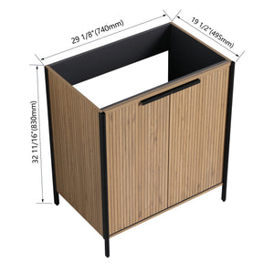 Light Brown Contemporary Freestanding Bathroom Vanity with Adjustable Shelves
