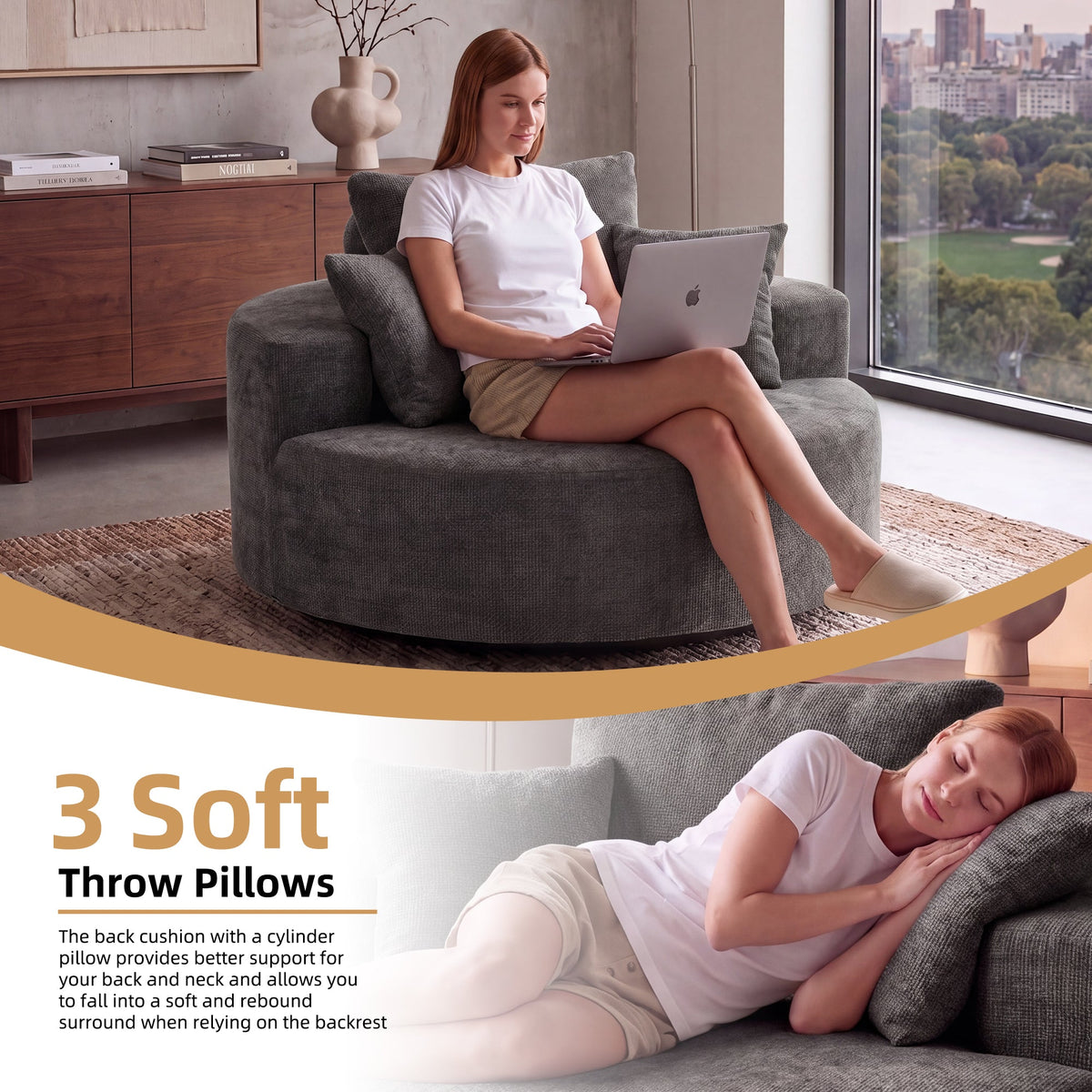 55-Inch Extra-Large Cloud-Shaped Sofa Chair