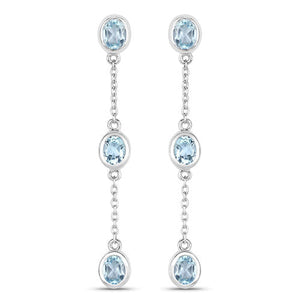2.16 Carat Genuine Blue Topaz .925 Sterling Silver Earrings