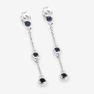 0.66 Carat Genuine Blue Sapphire .925 Sterling Silver Earrings