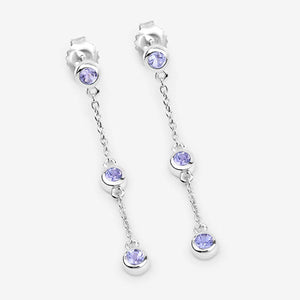 0.60 Carat Genuine Tanzanite .925 Sterling Silver Earrings