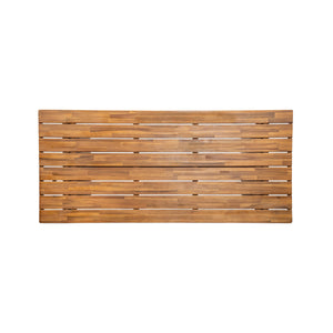 Outdoor 6 Pieces Acacia Wood Dining Set with Handwoven Rattan Legs, Brown Wicker