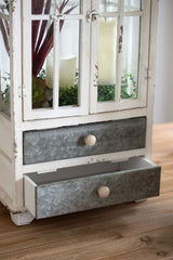 Wooden Candle Lantern DecorativeHurricane Lantern Holder - Ivory