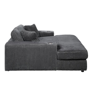 Hilde Chaise - With 2 Pillows - Dark Gray