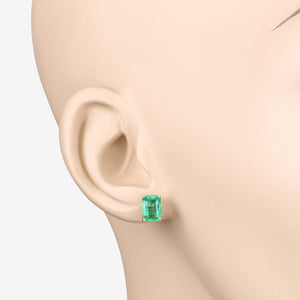 2.75 Carat Genuine Ethiopian Emerald 14K Yellow Gold Earrings