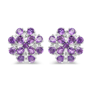 3.80 Carat Genuine Amethyst .925 Sterling Silver Earrings
