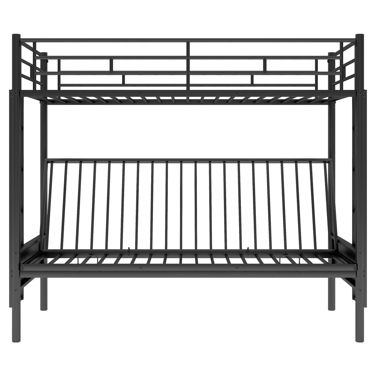 Twin Over Full Bunk Bed, Multifunction - Black
