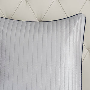 Navy 12 Piece Comforter Set with Cotton Bed Sheets - Queen, Paisley Jacquard