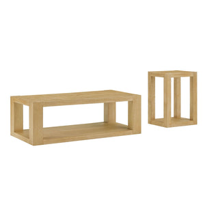 2-Piece Modern Rectangle Coffee Table Set