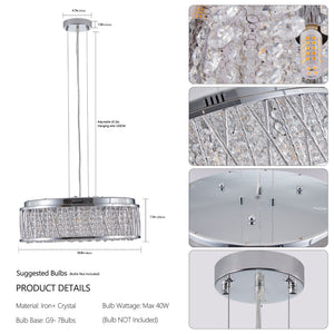 Modern Crystal Chandelier - 19 Inches