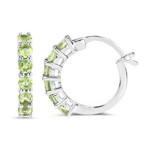 1.20 Carat Genuine Peridot .925 Sterling Silver Earrings