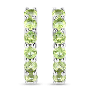 1.20 Carat Genuine Peridot .925 Sterling Silver Earrings