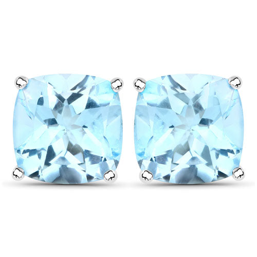 6.80 Carat Genuine Blue Topaz .925 Sterling Silver Earrings