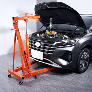 Hydraulic Engine Hoist With Lever, 2 Ton Capacity, Foldable Design
