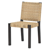 Solid Wood Rattan Backrest Dining Chairs, Set of 2