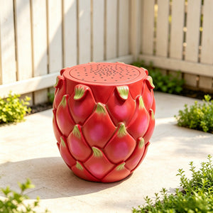 13.4" Oversized Resin Dragon Fruit Stool