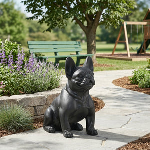Outdoor French Bulldog Garden Sculpture