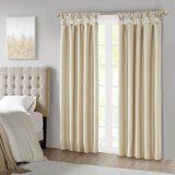 Twist tab total blackout window curtain panel champagne 50x95" blackout