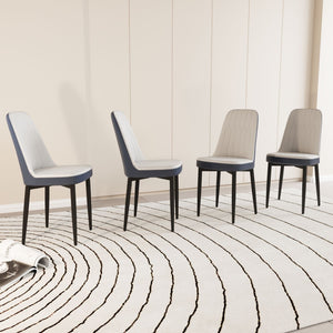 Modern Dining Chair With Cushions And Metal Legs