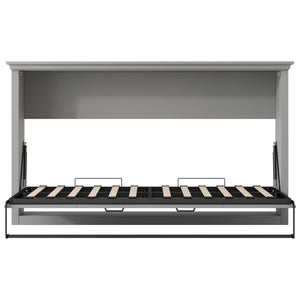 Twin Size Murphy Bed With Cabinet Storage - Gray