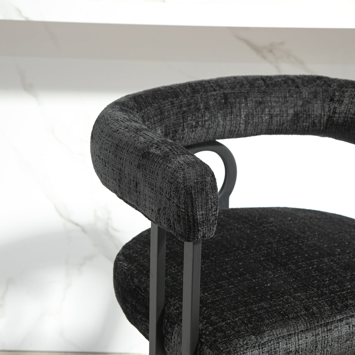 Household bar stools set of 2, modern upholstered with back