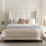 Luxury Wingback Upholstered Bed Frame