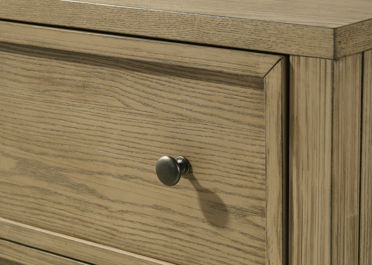Rustic 2-Drawer Nightstand with Open Shelf