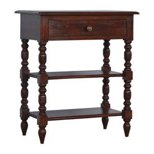 Solid Wood Turned Occasional Table, 1-Drawer