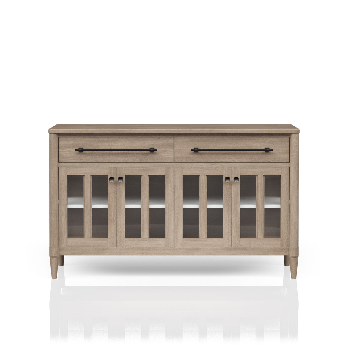 Buffet with Glass Cabinet Doors
