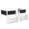 Low Loft Bed With Movable Shelves And Ladder, Decorative Chalkboard Guardrail