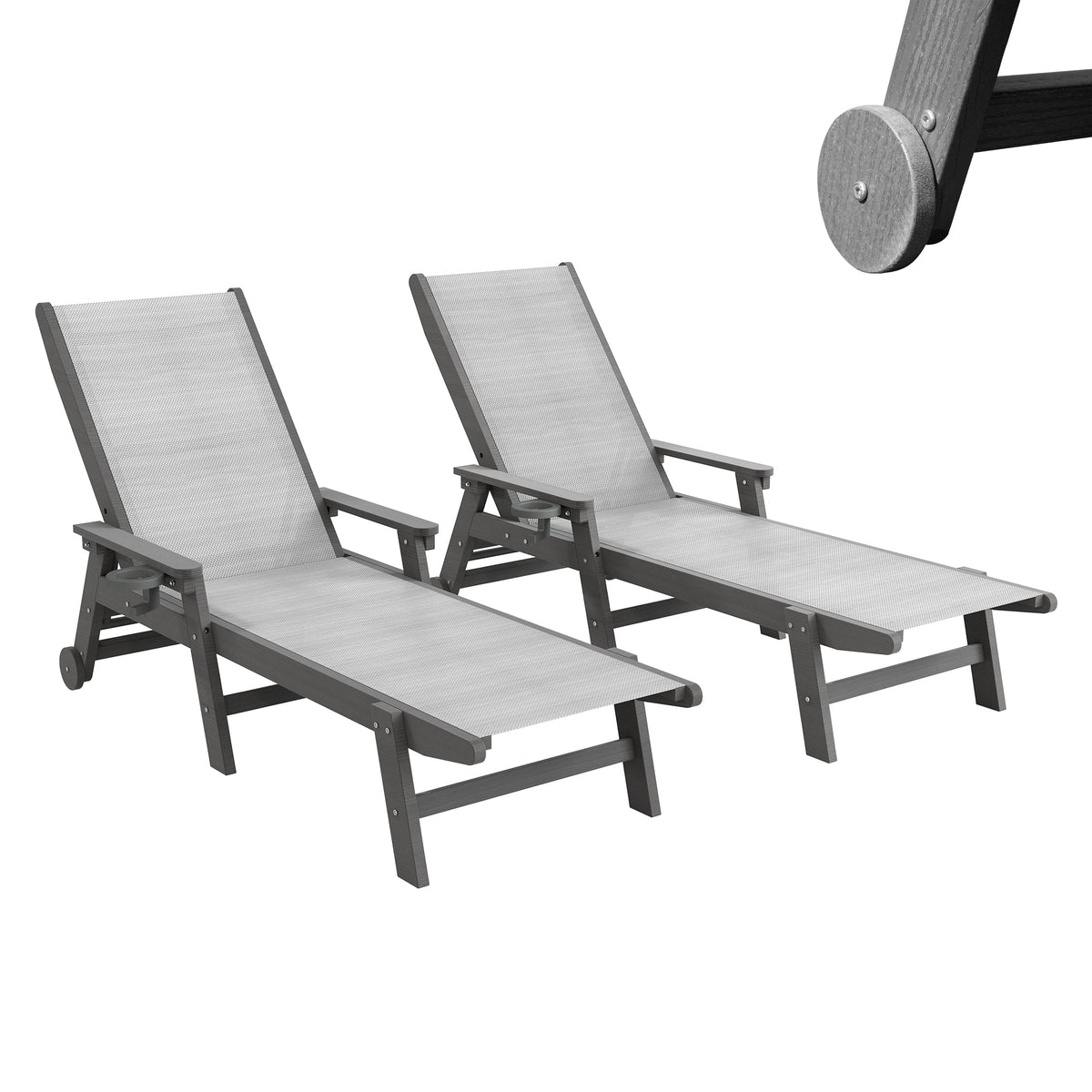 Outdoor Pool Lounge Chairs Set of 2