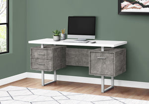 Computer Desk For Home Office, Laptop, Left, Right Set-Up, Storage Drawers, Contemporary & Modern