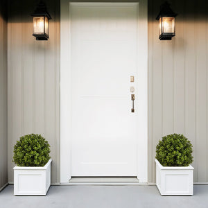 22in Boxwood Ball Shaped Artificial Topiary Shrubs Tree in Pot - Set of 2