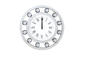 Boffa - Geometric Pattern Trim Round Wall Clock - Mirrored