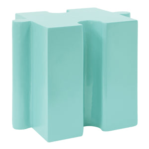 3-Piece Artistic Puzzle Table Set, Modular MGO Side Tables with Interlocking Design