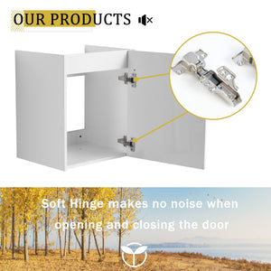 18" Floating Wall-Mounted Bathroom Vanity with Ceramic Sink