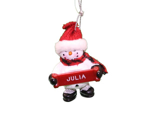 Cozy Snowman Ornament (Letters G - R) -