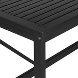 Iron Outdoor Dining Set with Acacia Wood Armrest