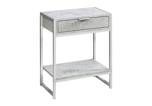 Accent Side Table With Storage Drawer And Spacious Tabletop