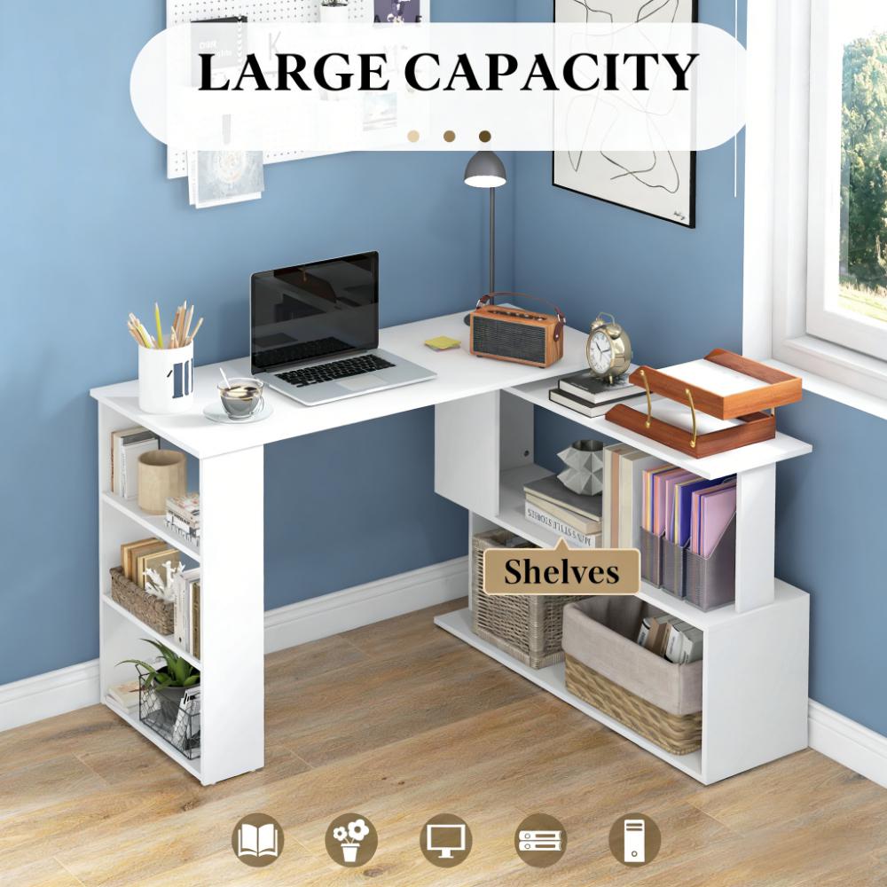 Writing Table Workstation: L Shaped Corner Computer Desk