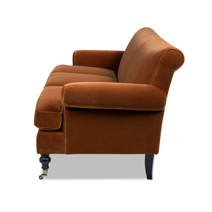 Alana Lawson Three-Cushion Tight Back Sofa, Burnt Orange Performance Velvet