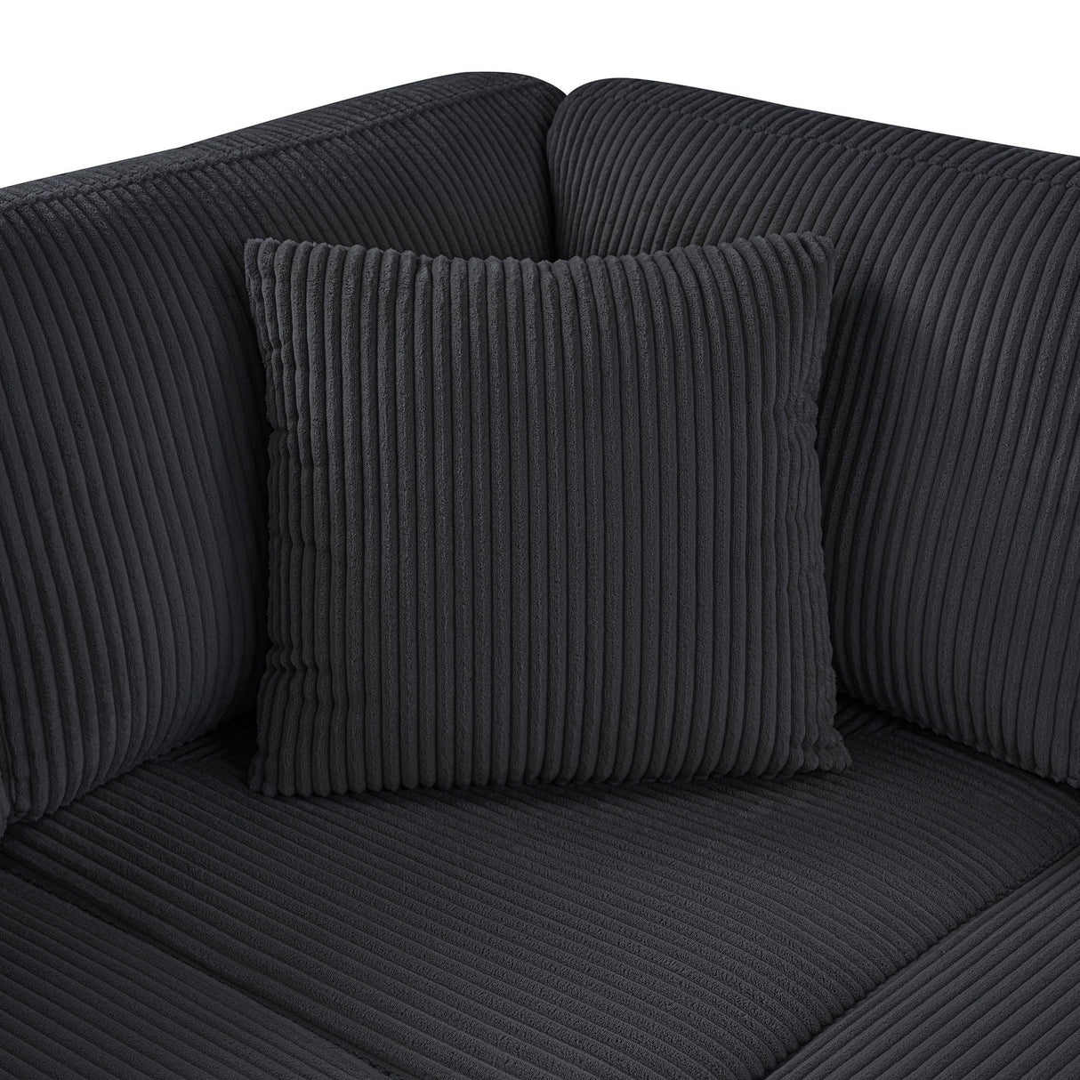 Oversized Sectional U-Shaped Sofa With Chaise Lounge And Three Soft Throw Pillows